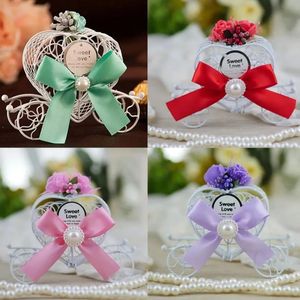 Heart-shaped Metal White Carriage Candy Chocolate Box Birthday Party Sweets Box Wedding Favours Decoration Xmas Gift