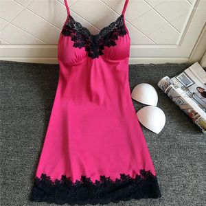 Women's Sleepwear Women Belt Female Babydoll Lace Bath Nightwear Dressing Robe Bathrobes Lingerie Sexy Silk Elegant