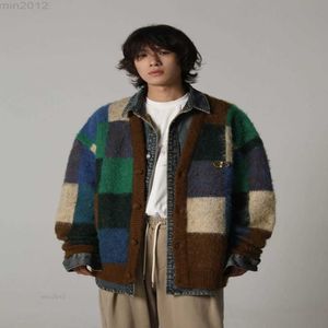 Men's Sweaters Masonprince Autumn/winter Christmas Checkerboard Knitted Cardigan Loose and Premium Couple Sweater Trend