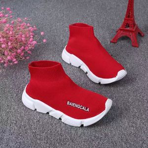 Sock Kids Shoes High Paris Speed ​​Version Black Classic Toddler Trainers Girls Boys Youth Spädbarn Sneaker Storlek 26 36 36 36