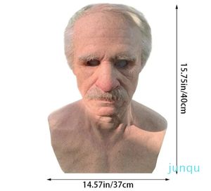 Masks Another Me-The Elder Halloween Holiday Funny Cosplay Prop Latex Mask Supersoft Old Man Adult Face Cover Creepy C140#