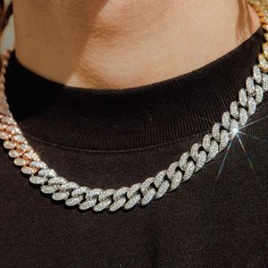 Xingguang Custom Jewelry Ice Out Necklace Hip Hop Style VVS Moissanite Diamond 925 Sterling Silver Cuban Link Chain