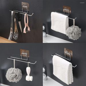 Hooks Toilet Paper Holder Hanging Bathroom Tissue Towel Rack Rag Storage Wall Mount Household Supplies