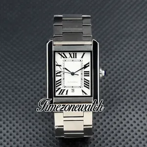 Neue 31mm SOLO W5200028 Weißes Zifferblatt A2813 Automatik Herrenuhr Edelstahlarmband Herrenuhren TWCR Timezonewatch Z05A