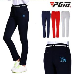 Diğer spor malzemeleri pgm kadın golfçü için yüksek elastik yumuşak pantolonlar golf top bayanlar giyim bahar yaz spor pantolonlar kuz024 230928