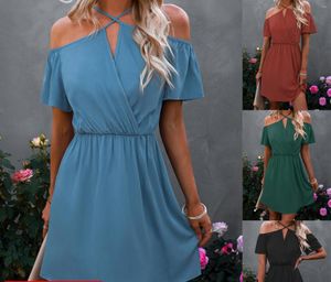 Casual Dresses Women's 2023 Summer Solid Color Strap Dress Female & Lady Party Office Short