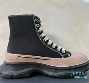 Sapatos de lona casuais baixos tênis altos plataforma rendas solas de borracha plataforma formadores botas das mulheres dos homens senhoras andando sapato tênis