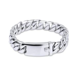 Pure Titanium Biżuteria Mężczyźni Moda Moda Cuban Link Bracelets Wysokie polerowane opaski na nadgarstki Pulseras Brace Lace 20cm 22cm 156o