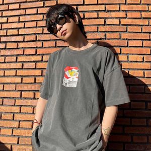 メンズTシャツRhudeニッチハイストリートアメリカンスタイルのトレンド漫画タバコボックスプリンティング