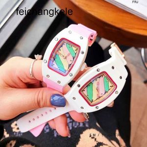 Richardmill Watch Womens Watches Designer Richads Miler Rainbow RM07 Richar Candy Cotton Personlig Casual Bonbon Series fatformad hög en