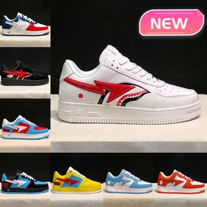 10adeigner Nigo Apes Sta Low Running Shoes Shark Black White College Dropout France Patent Läder Orange Pastell Pink ABC Camo Green Mens Womens Sports Sneakers