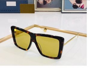 2023ユニセックス高品質のファッションサングラスブラックオレンジスポットミッドプランクフルフレーム黄色の正方形のメガネ