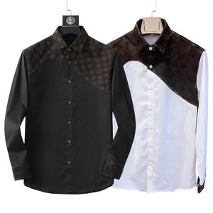 Frühling Herbst Langarm Designer Bowling Shirts Männer Mode Geometrische Brief Drucken Taste Unten Kleid Hemd Mann Casual Hemd