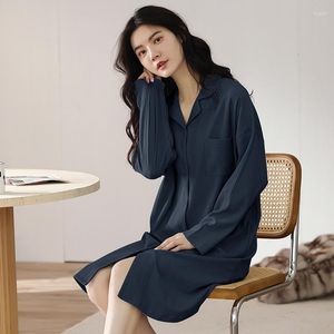 Women's Sleepwear Cotton Autumn Long Sleeve Nightgowns For Women Nightwear Pajama Dress Lingerie Clothing Female Homewear