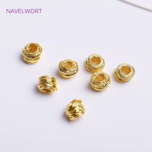 Hair Clips Barrettes 5mm*6mm 18K Gold Plating Brass Irregular Beads High Quality Stripe Spacer Beads For Fashion Jewelry Making Supplies Wholesale 230928