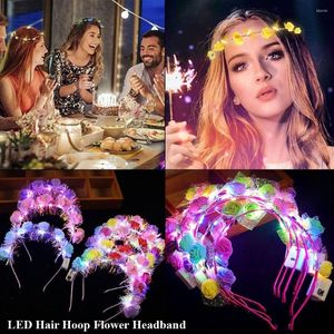 Hair Accessories Luminous Hairband Ornaments Halloween Crown Flower Christmas Party Decoration Glowing LED Wreath Light Up Headband