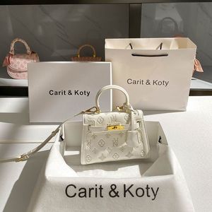 Designer de maquiagem carit koty premium branco novo bordado bolsa das mulheres crossbody ombro único carteira data jantar saco 2024