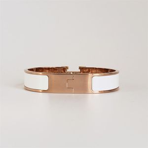 Klassisk designer armband stål Bangle Luxury Brand 18k Rose Gold Armband Women Armband 12mm bred med presentpåse211q