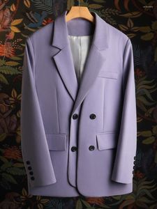 Kadın Suit Lanmrem Moda Patchwork Blazer Kadın Çentikli Yaka Uzun Kollu Çift Kesin Kısacası Katı Ceket Leydi 2023 22938