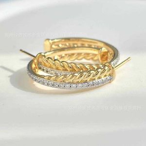 Orecchini firmati orecchini in oro da donna logo gioielli di lusso in argento sterling 925 con doppio giro tondo 5RC2