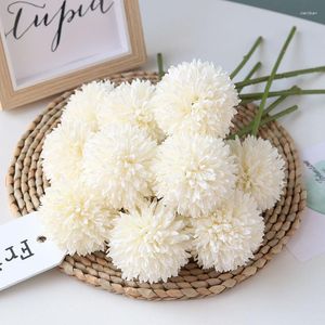 Flores decorativas 29cm seda dandelion buquê artificial crisântemo bola flor falsa para casa decoração de casamento festa mesa grinalda diy