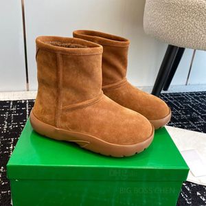 Botteg Venetas Designer High quality New Winter Suede Luxury Snow Boots Fur Boots Top Quality Platform Shearing Furry Fluffy Booties Warm Wool Shoes Women Brown Bla