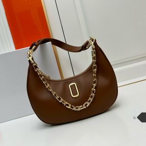 Lüks yarım ay çantası tam tahıl dokusu düz buzağı deri omuz çantası Kadın altındaki torba tasarımcı fermuar kapalı crossbody çanta evsiz çanta hediye kutusu