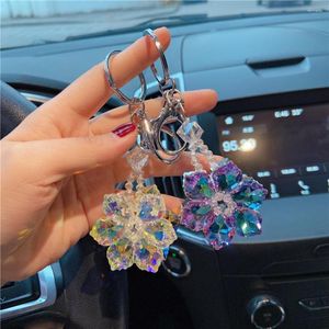 Keychains Keychain Bling Snowflake Key Ring Chain Women Girls Handbag Holder Bag Accessory