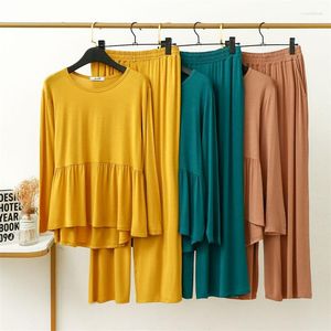 Damen-Nachtwäsche, Frühling und Sommer, zu Hause, Kleidung für Frauen, modale Pyjamas, Anzug, weibliche lose Homewear, Pijamas-Sets, Damen-Lounge-Wear E78