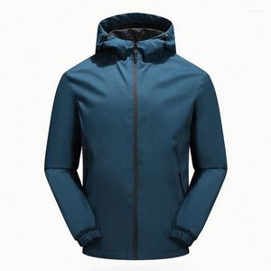 Men's Trench Coats Outdoor Jacket Hooded Waterproof Coat Sports Thin Section Punching