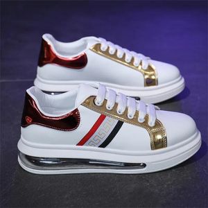 Designer homens sapatos causais moda mulher plataforma de couro almofada de ar tênis branco das mulheres dos homens sapatos de caminhada de luxo 35-44