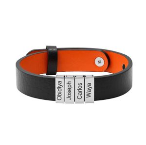 Europäisches und amerikanisches Retro-Business-breites Leder-einfaches Armband Herren-Schriftzug-Armband personalisiertes Leder-neues Armband-Buchstaben