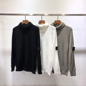 Erkek ve Kadın Sweaters Düz Renk Basit Sonbahar/Kış Yeni Temel Kılıf Etiketi Yüksek Boyun Katı Örme Kazak
