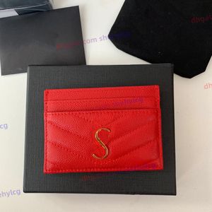 Toppkvalitetsdesignkortinnehavare Purse Fashion Womens Men Luxury Purs Caviar Leather med box -dubbelsidiga kreditkort Mynt mini plånböcker