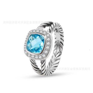 Luxury Jewelry Wedding Designer Ring 925 Sterling Silver Zircon Populära knappförlovningsringar för kvinnor