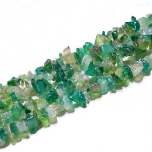 Beads Wholesale Irregular Gravel Shape 5-8 Mm Natural Green AgatStone For Jewelry Making DIY Bracelet Necklace Strand 34''