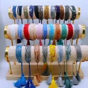 Braccialetti con ciondoli 5 pezzi di perline di vetro multicolore braccialetto moda strati quadrati fatti a mano in rilievo Boho per regali