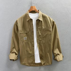Camicie casual da uomo 2023 Stile Safari per uomo Camicia monopetto esterna in puro cotone di alta qualità Primavera e autunno