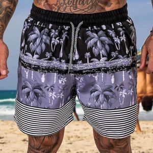 Men's Shorts Swim Trunks Quick Dry Surf Board High Quality Summer Beach Short For Men Drawstring Print Swimming Male Trunk