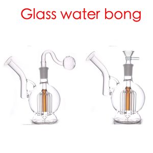 Atacado Bong de vidro Hookahs Ash Catcher 6Arm Tree Perc colorido 14mm feminino comum Ashcatcher Water Dab Rig Bongs Pipe Bubbler com tigela de tabaco para fumar