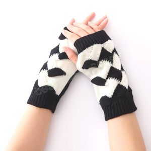 Mode vinterkvinnor handskar hand stickade fingerlösa handskar mettens mjuka varma hand handled varmare vantar utomhus körhandskar