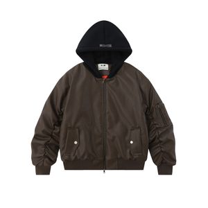 Giacca da uomo in pelle con cappuccio invernale Parka streetwear Hip Hop Cerniera spessa calda imbottita bomber cappotti 2023 Harajuku Parka impermeabile