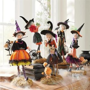 Dekorativa föremål Figurer Witch Dolls Halloween Ghost Festival Figurin Dock Diy Ornament Bedroom Desktop Charming Haunted House Dekorera Prop 230928