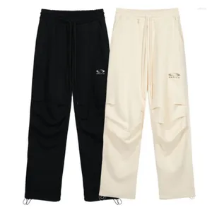 Pantaloni da uomo Materiale spesso GRAILZ Pantaloni sportivi larghi dritti da donna con logo ricamato albicocca nero Pantaloni con coulisse di alta qualità 1:1