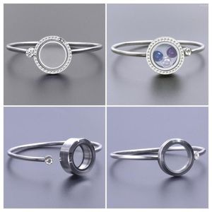 Pulseira de memória medalhão de aço inoxidável pulseira redonda de vidro torção flutuante charme para mulheres pulseiras moda jóias presentes