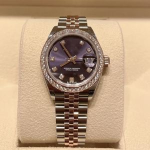 En yüksek kaliteli tasarımcı saatler elmas izleme kadınları sürekli otomatik mekanik 31mm paslanmaz çelik saat bayanlar hareket ışıltı safir orijinal kutu