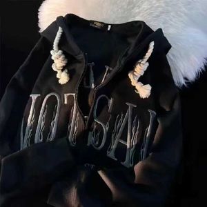 Women Autumn Winter Y2k Punk Sweatshirts Thick Plus Fleece Oversized Hoodies Zip Up Korean Fashion Letter Preppy Hoodie Jackets 230915