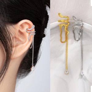 Orecchini posteriori 1 pezzo clip per orecchio di serpente in acciaio inossidabile senza piercing punk polsini non forati per donna uomo gioielli alla moda