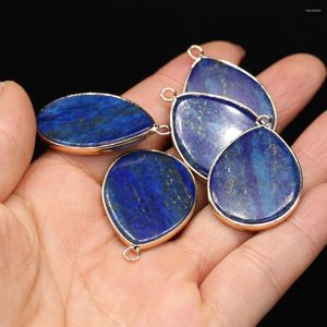 Hänge halsband naturliga stenvatten droppform lapis lazuli charms hängsmycken för diy smycken gör nacklace örhänge kvinnor gåva storlek