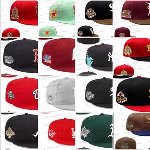 36 Colors Men's Baseball Fitted Hats Classic Royal Blue Red Color Angeles" Hip Hop Chicago Sport Full Closed Hearts Caps Chapeau Stitch Heart A's green Love Hustle Oc2-01